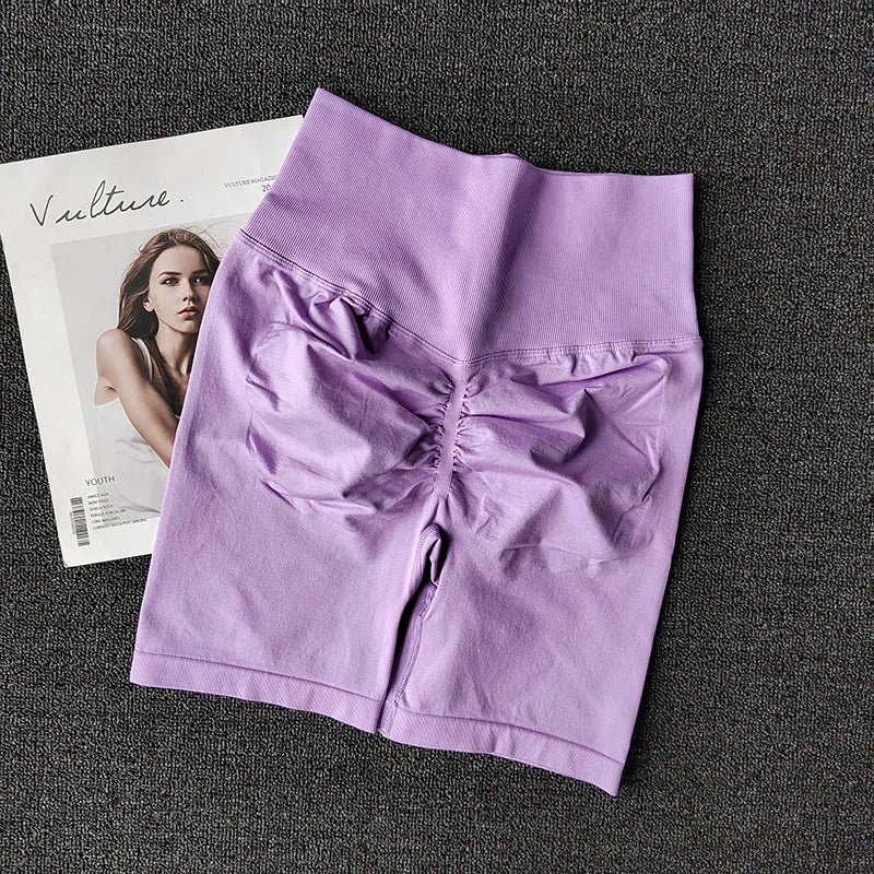 Summer Seamless Yoga Shorts High Waist Workout Shorts Women Sexy Booty Tummy Control Gym Leggings Breathable Running Shorts