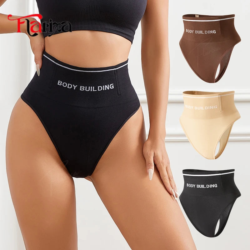 Shaper Thongs Women Seamless High Waist Body Building Shapewear Panties Tummy Control Slimming Briefs Comfort G-string