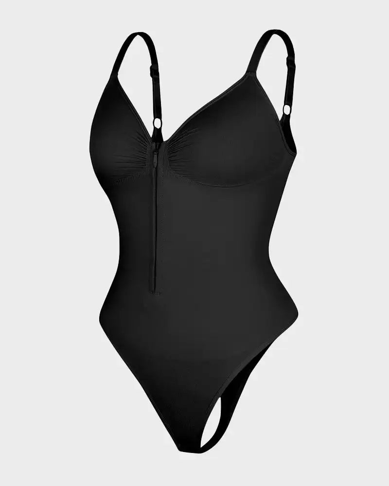 Women's Zipper Front Seamless Bodysuit Shaper Fajas Colombianas Corsets Compression Stretchy Swimsuits Sexy Triangle Shapewear