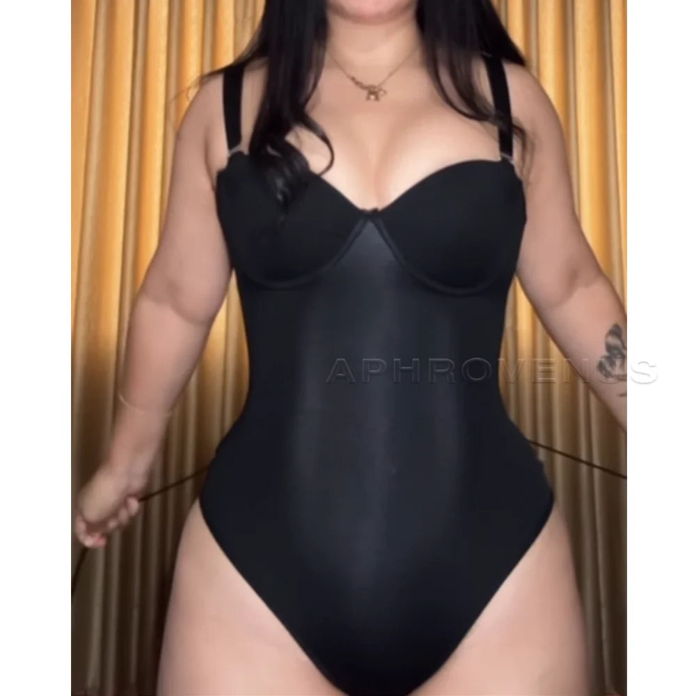 Fajas Colombianas Shapewear for Women Back Lace-up Thong Tummy Control Plus Size Postpartum Body Shaper Butt Lifting Bodysuit