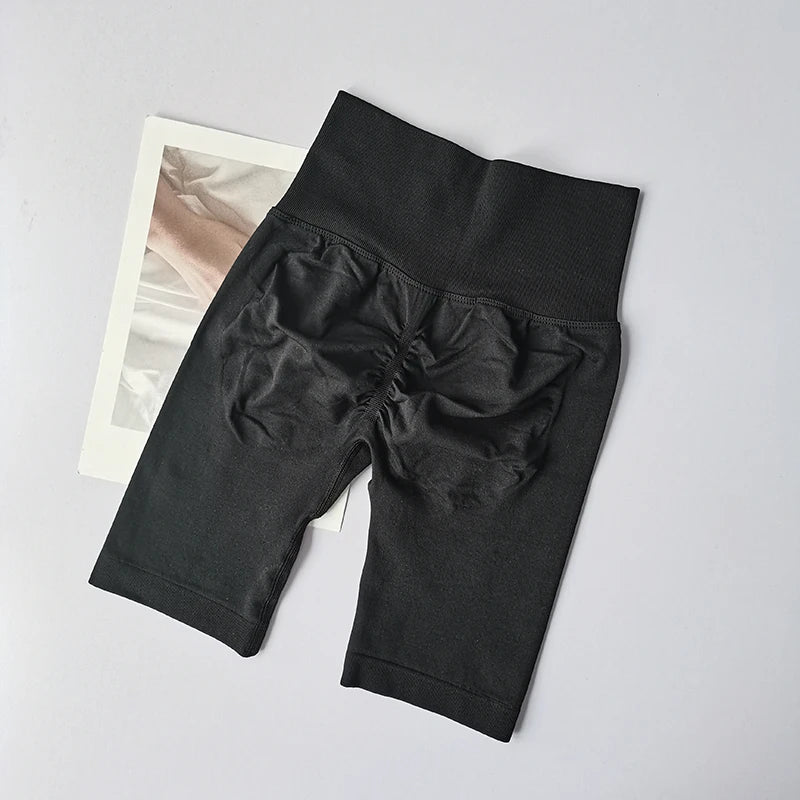 Summer Seamless Yoga Shorts High Waist Workout Shorts Women Sexy Booty Tummy Control Gym Leggings Breathable Running Shorts