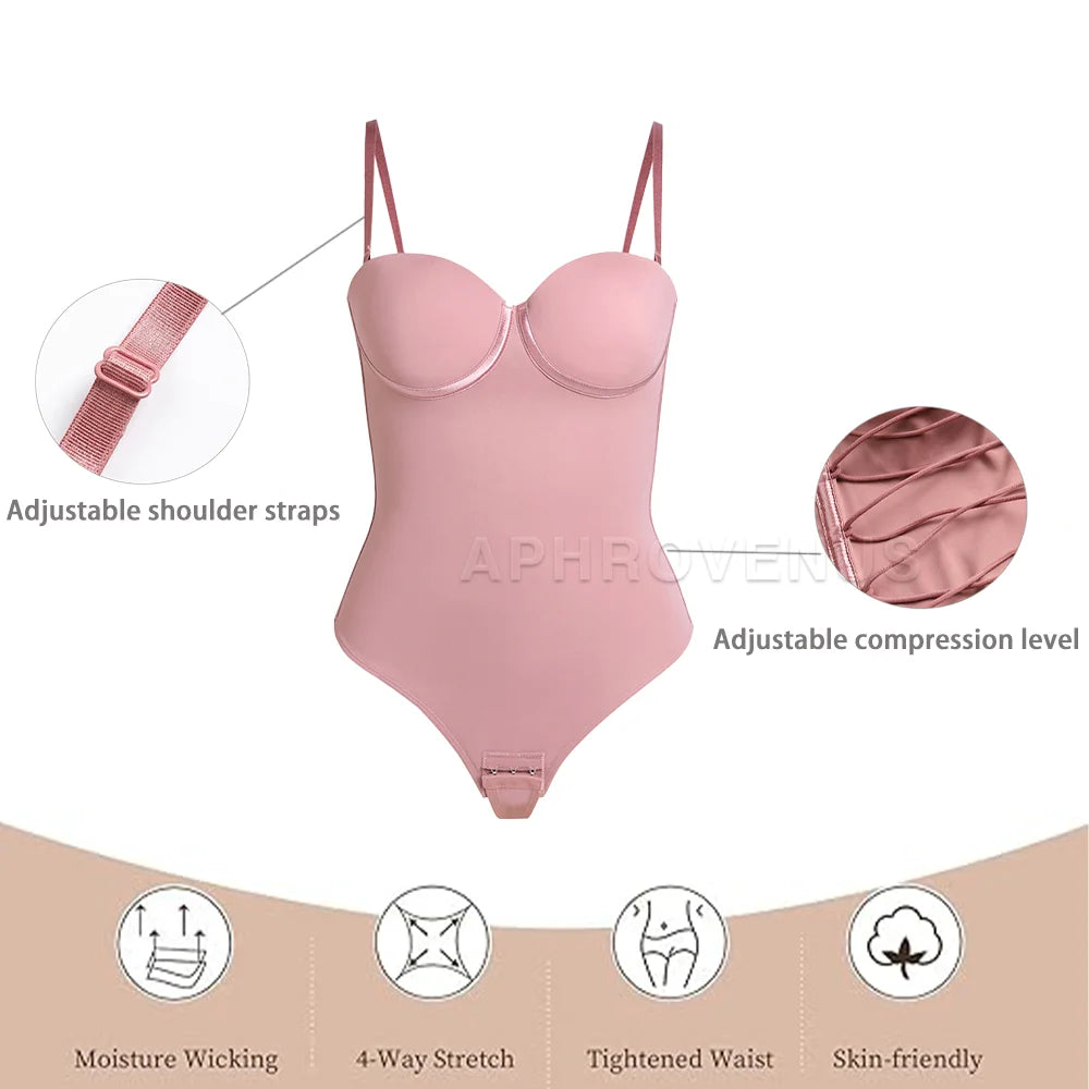Fajas Colombianas Shapewear for Women Back Lace-up Thong Tummy Control Plus Size Postpartum Body Shaper Butt Lifting Bodysuit
