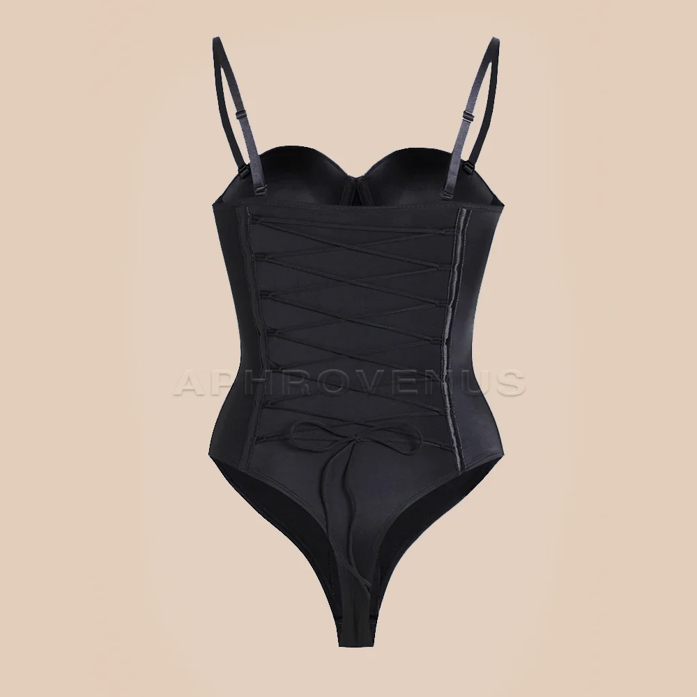 Fajas Colombianas Shapewear for Women Back Lace-up Thong Tummy Control Plus Size Postpartum Body Shaper Butt Lifting Bodysuit