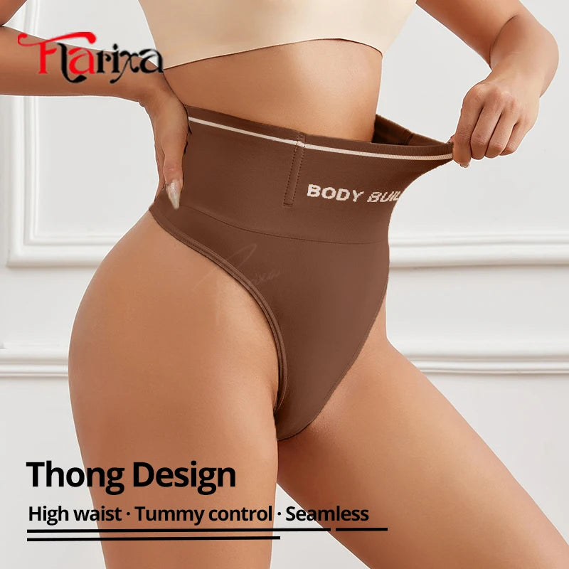 Shaper Thongs Women Seamless High Waist Body Building Shapewear Panties Tummy Control Slimming Briefs Comfort G-string