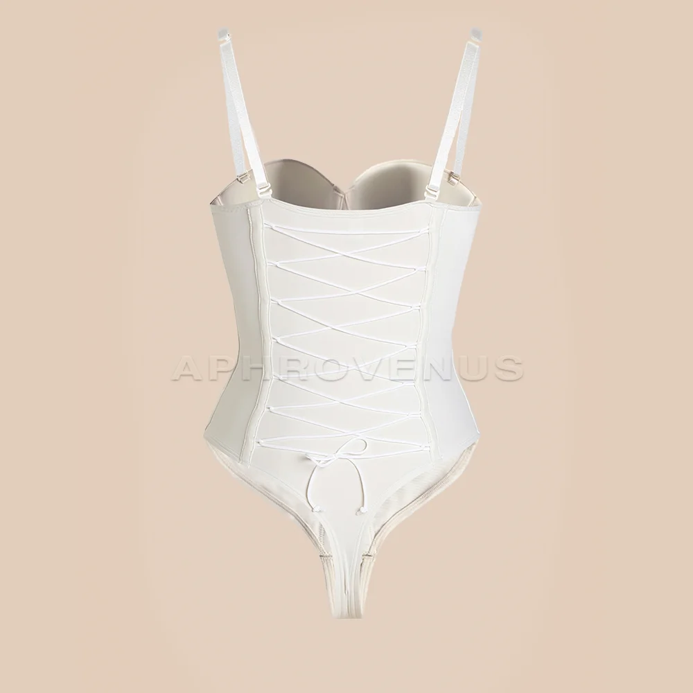 Fajas Colombianas Shapewear for Women Back Lace-up Thong Tummy Control Plus Size Postpartum Body Shaper Butt Lifting Bodysuit