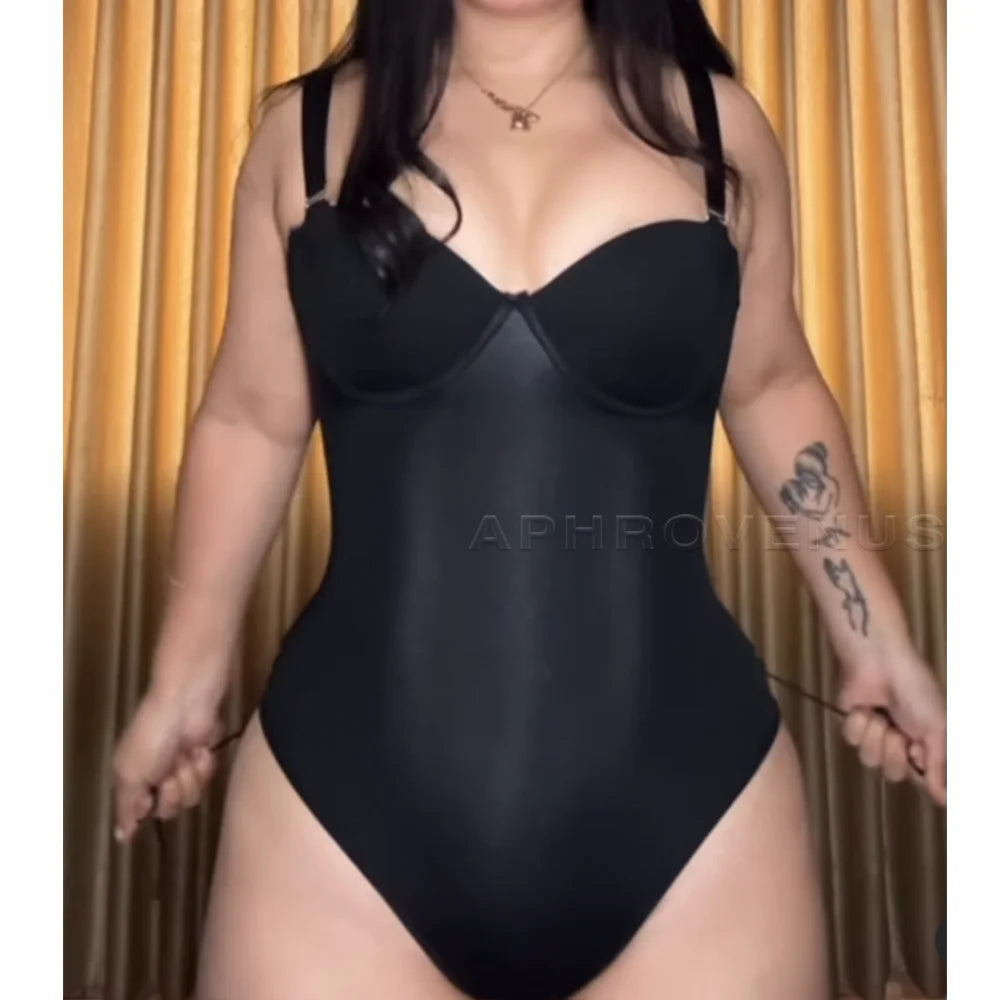 Fajas Colombianas Shapewear for Women Back Lace-up Thong Tummy Control Plus Size Postpartum Body Shaper Butt Lifting Bodysuit