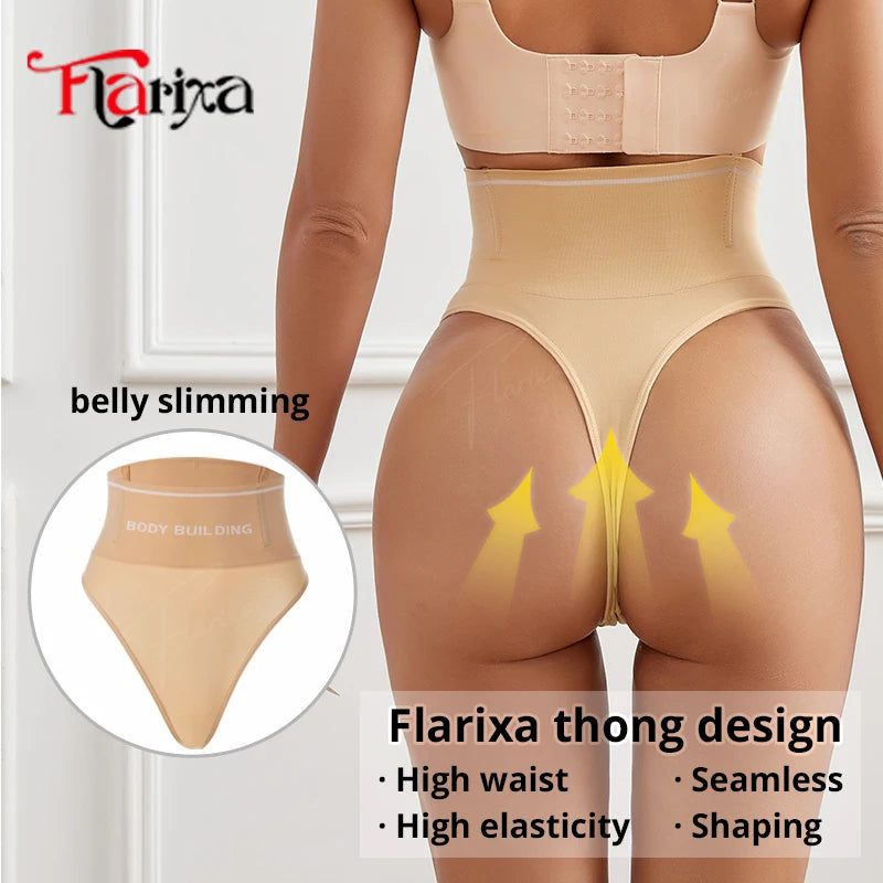 Shaper Thongs Women Seamless High Waist Body Building Shapewear Panties Tummy Control Slimming Briefs Comfort G-string