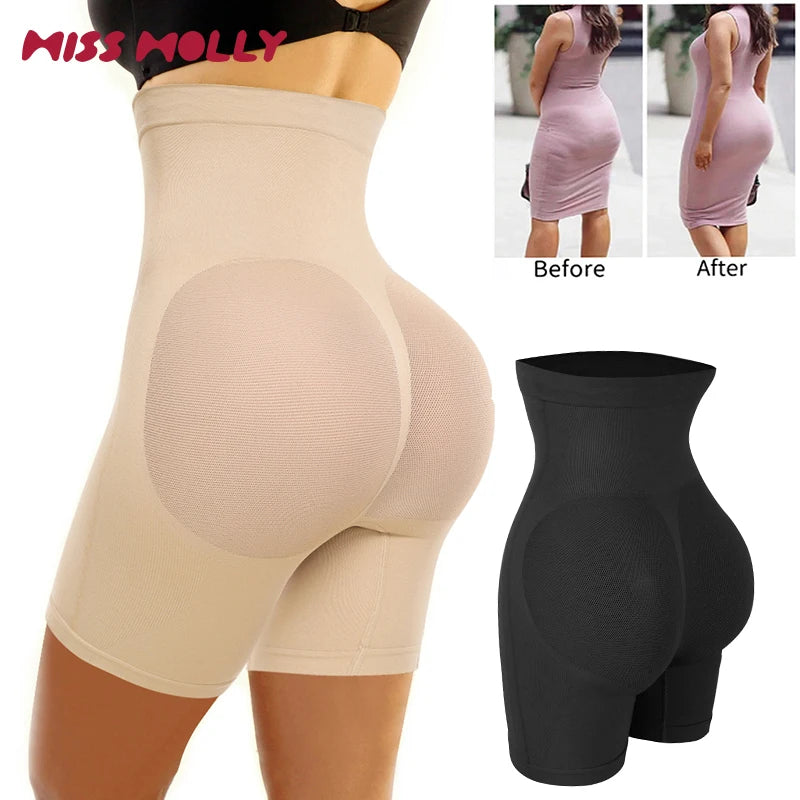 High Waist Seam-free Body Shaper Shorts Shapewear Women Tummy Control Thigh Slimming Sculpting Butt Lifter Mesh Buttock Enhancer
