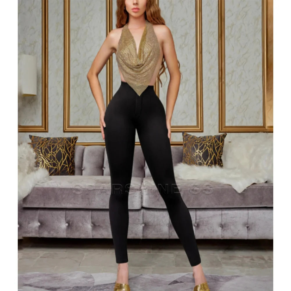 Women Butt Lifter Leggings High Waist Yoga Pants Thigh Sculpting Slimmer Belly Control Solid Color Seamless Trousers
