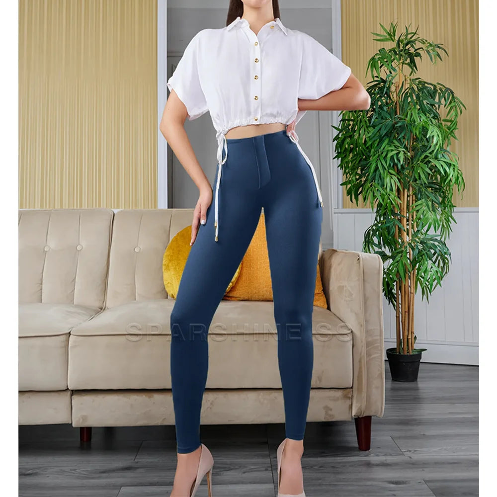 Women Butt Lifter Leggings High Waist Yoga Pants Thigh Sculpting Slimmer Belly Control Solid Color Seamless Trousers
